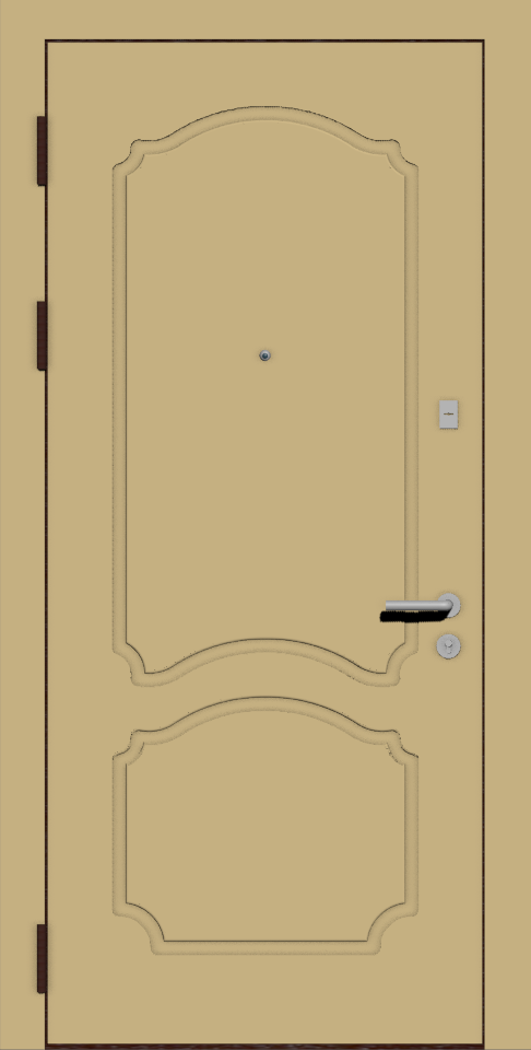 Входная железная дверь МДФ Эмаль бежевая